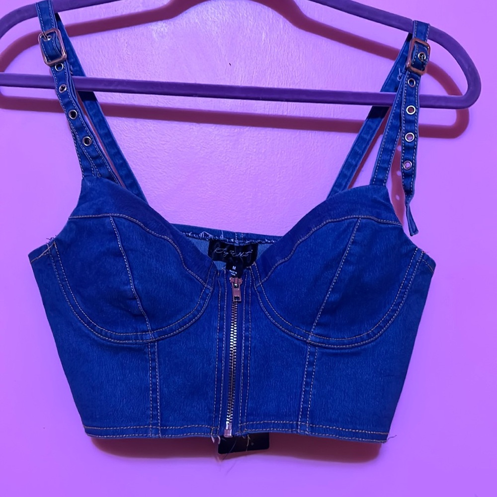Denim Bustier Top